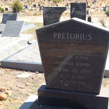PRETORIUS Johanna Sophia Delilah nee STEYN 1892-1978