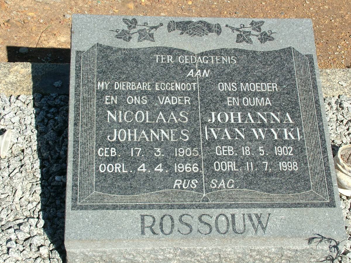 ROSSOUW Nicolaas Johannes 1905-1966 &amp; Johanna VAN WYK 1902-1998
