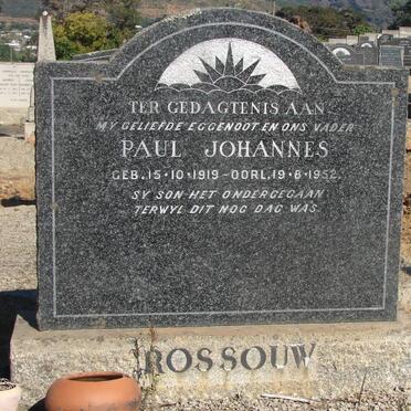 ROSSOUW Paul Johannes 1919-1952