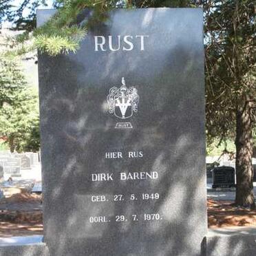 RUST Barend Frederik 1898-1972 &amp; Huibrecht Johanna Maria 1907-1989 :: RUST Dirk Barend 1949-1970