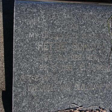 SCHUTTE Hettie nee VAN DER MERWE 1923-19?