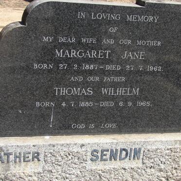 SENDIN Thomas Wilhelm 1885-1965 & Margaret Jane 1887-1962