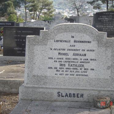 SLABBER Michiel Adriaan 1903-1945 & Iris Kathleen 1902-1984