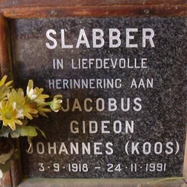 SLABBER Jacobus Gideon Johannes 1918-1991