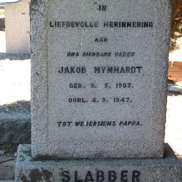 SLABBER Jakob Mynhardt 1903-1947