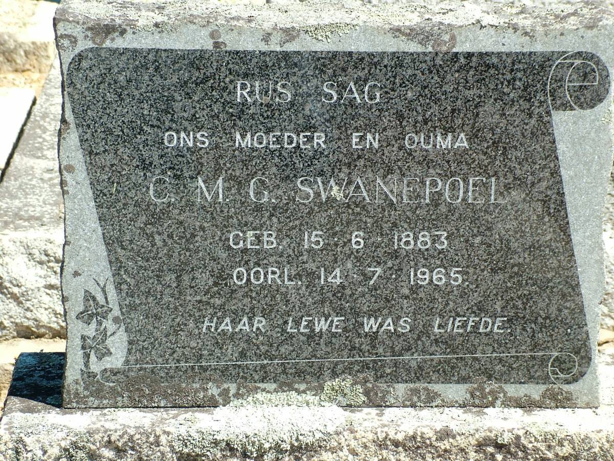 SWANEPOEL C.M.G. 1883-1965