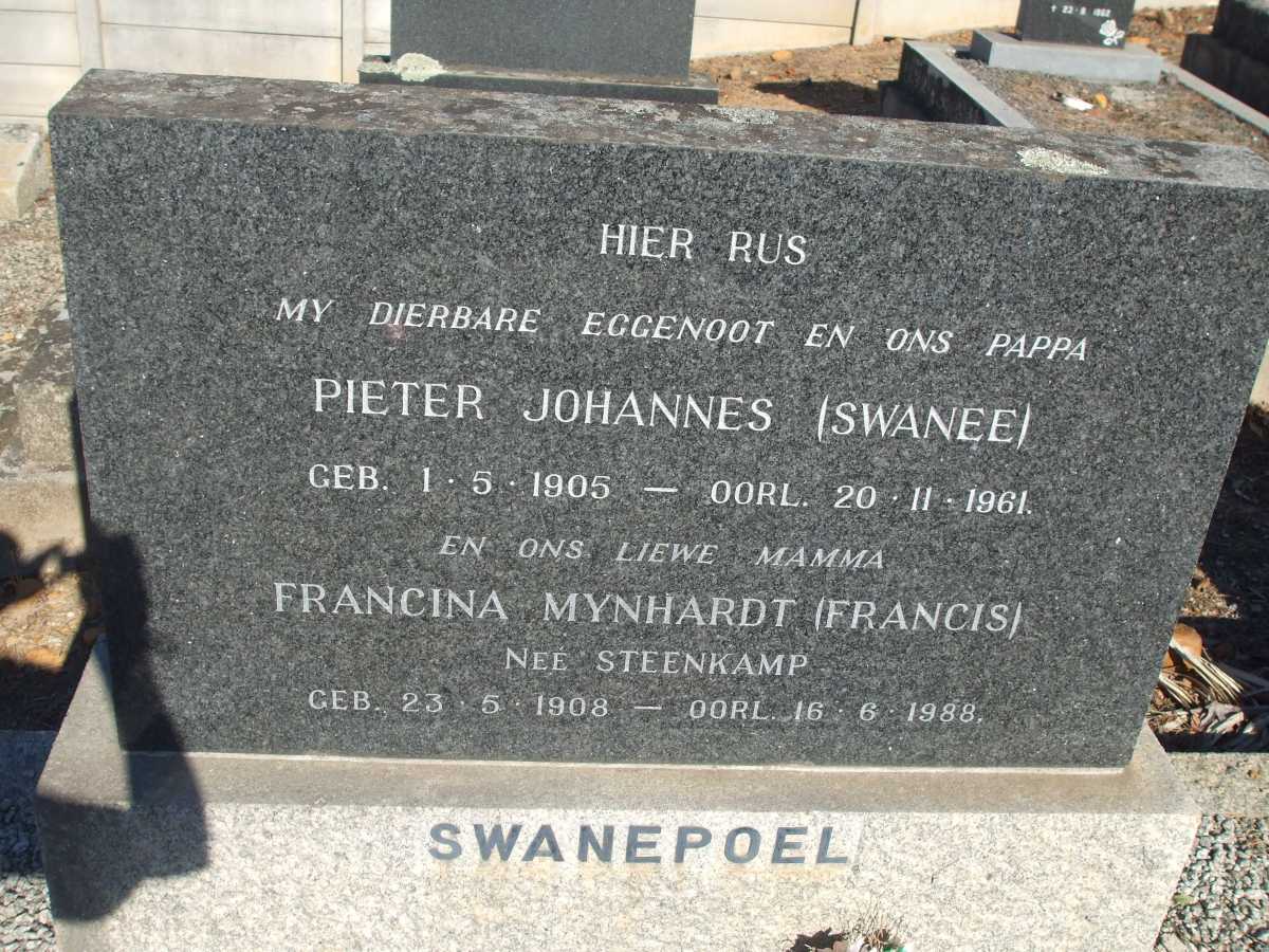 SWANEPOEL Pieter Johannes 1905-1961 & Francina Mynhardt STEENKAMP 1908-1988
