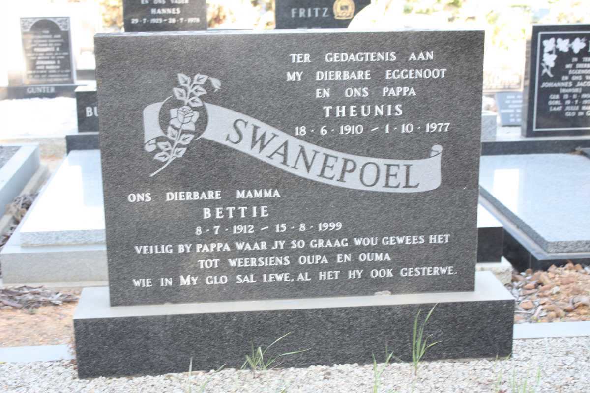 SWANEPOEL Theunis 1910-1977 & Bettie 1912-1999