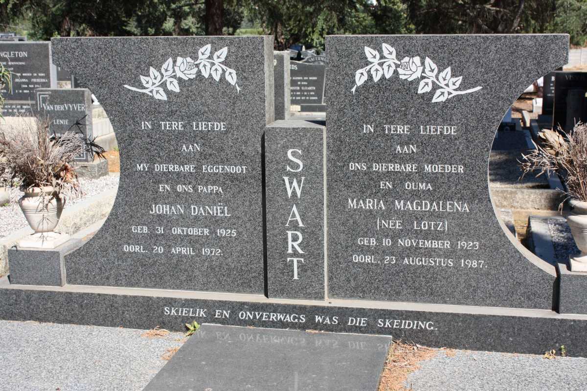 SWART Johan Daniel 1925-1972 & Maria Magdalena LOTZ 1923-1987