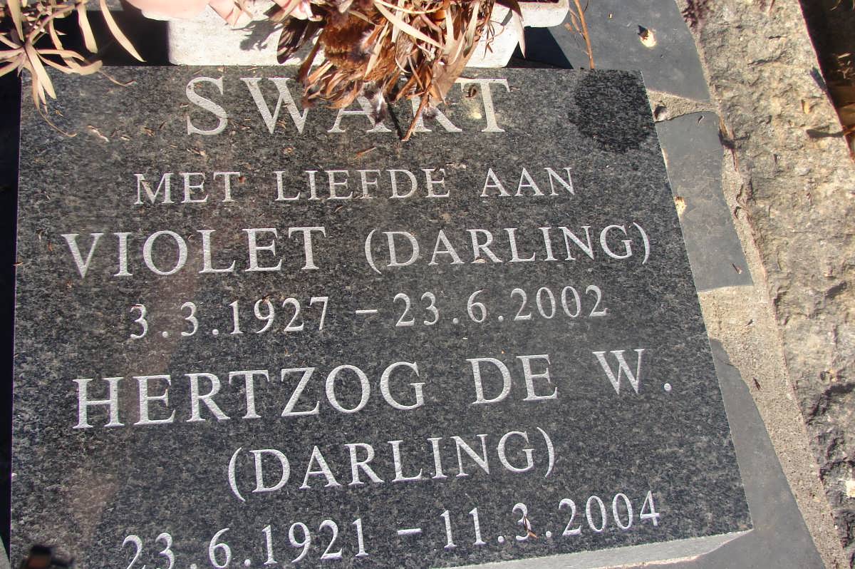 SWART Hertzog De W. 1921-2004 & Violet 1927-2002