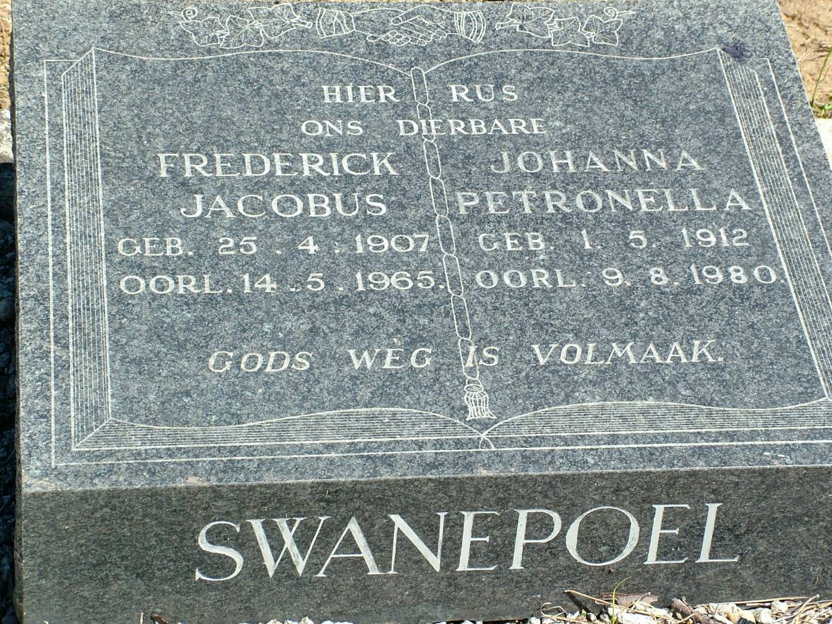 SWANEPOEL Frederick Jacobus 1907-1965 & Johanna Petronella 1912-1980