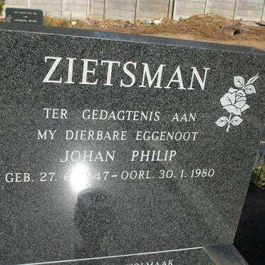 ZIETSMAN Johan Philip 1947-1980