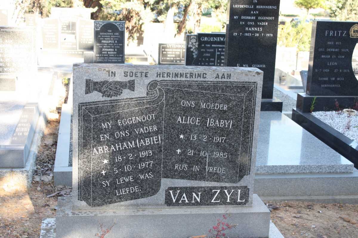 ZYL Abraham, van 1913-1977 &amp; Alice 1917-1985