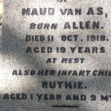 AS Maud, van nee ALLEN -1918 :: VAN AS Ruthie