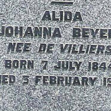 BEYERS Alida Johanna nee DE VILLIERS 1844-1932