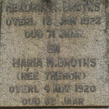 BRUYNS Hendrik A. -1922 &amp; Maria M. THERON -1920