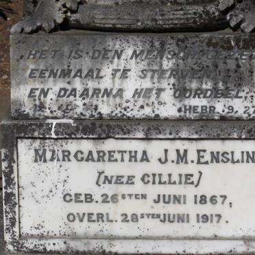 ENSLIN Margaretha J.M. nee CILLIE 1867-1917