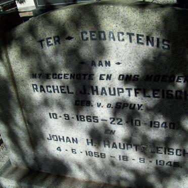 HAUPTFLEISCH Johan H. 1859-1945 &amp; Rachel J. V.D. SPUY 1865-1940