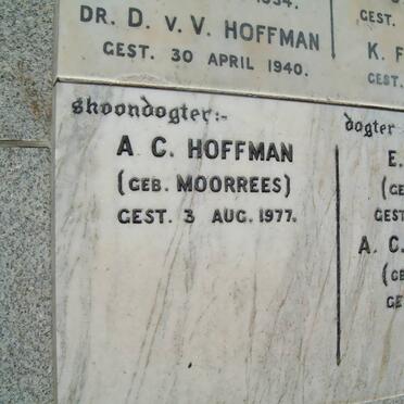 HOFFMAN A.C. nee MOORREES -1977