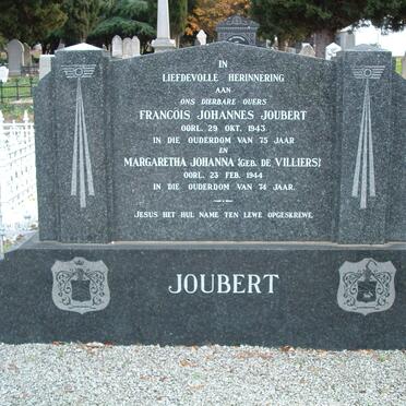 JOUBERT Francois Johannes -1943 &amp;  Margaretha Johanna DE VILLIERS -1944