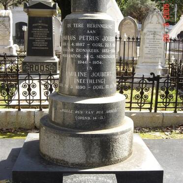 JOUBERT Paulus Petrus 1887-19??  &amp; Pauline NEETHLING 1890-19??