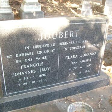 JOUBERT Francois Johannes 1890-1984 &amp; Clara Johanna VAN AMSTEL 1893-1987