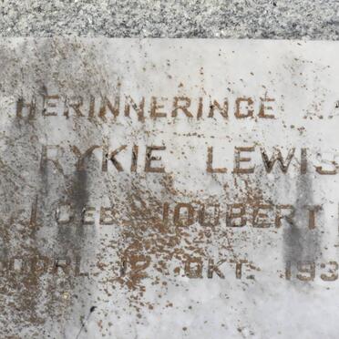 LEWIS Rykie nee JOUBERT -1933