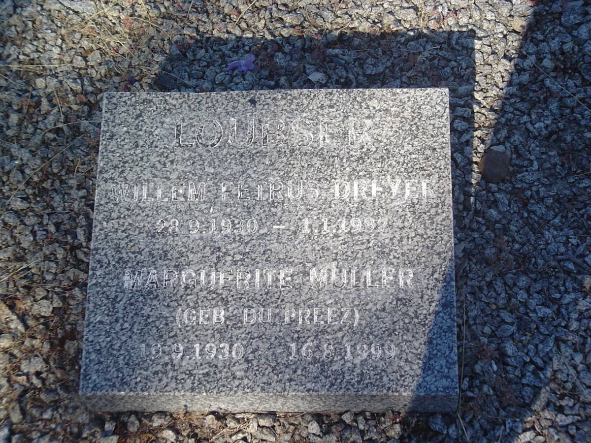 LOUBSER Willem Petrus 1930-1992 & Marguerite Muller DU PREEZ 1930-1999