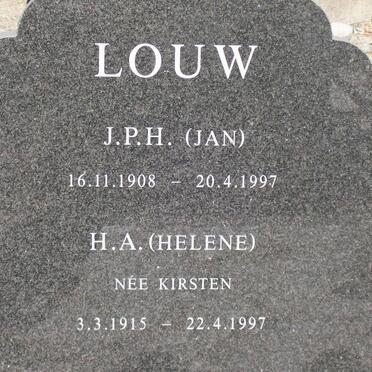 LOUW J.P.H. 1908-1997 &amp; H.A. KIRSTEN 1915-1997