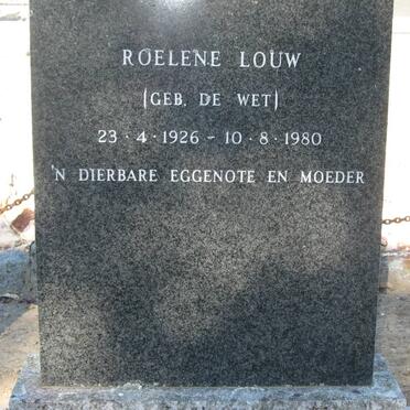 LOUW Roelene nee DE WET 1926-1980