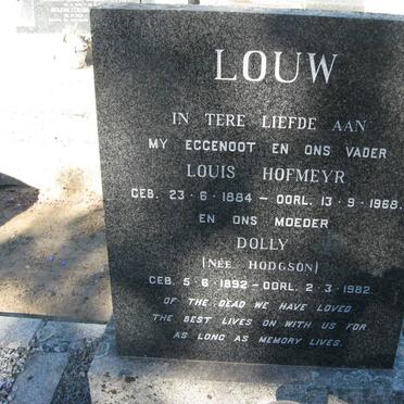 LOUW Louis Hofmeyr 1884-1968 &amp; Dolly HODGSON 1892-1982