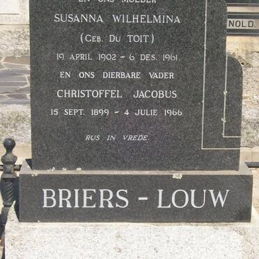 LOUW Christoffel Jacobus, Briers 1899-1966 &amp; Susanna Wilhelmina DU TOIT 1902-1961
