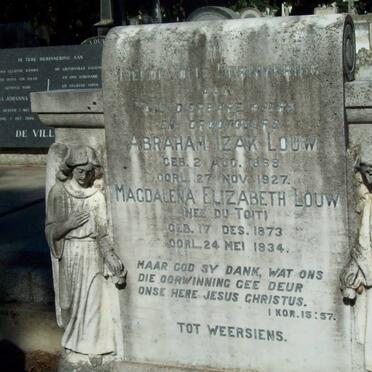 LOUW Abraham Izak 1869-1927 &amp; Magdalena Elizabeth DU TOIT 1873-1934