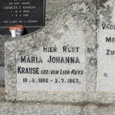 KRAUSE Maria Johanna nee LIER-KUYS 1885-1963
