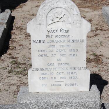 MINNAAR Johannes Petrus 1847-1927 &amp; Maria Johanna THOM 1825-1927