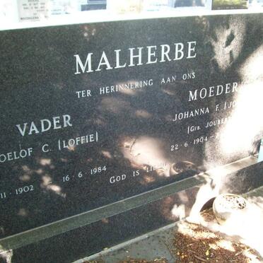 MALHERBE Roelof C. 1902-1984 &amp; Johanna F. JOUBERT 1904-19??