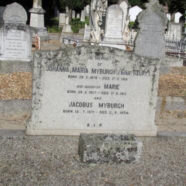 MYBURGH Jacobus 1877-1954 &amp; Johanna Maria HAUPT 1878-1919 :: MYBURGH Marie 1907-1913
