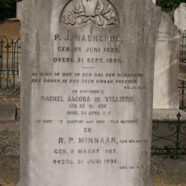 MALHERBE P.J. 1828-1895 & Rachel Jacoba DE VILLIERS 1835-1905 :: MINNAAR R.P. nee MALHERBE 1865-1896