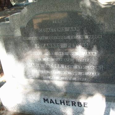 MALHERBE Johannes Petrus -1947 &amp; Maria Jacoba STIGLINGH -1974