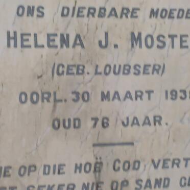 MOSTERT Helena J. nee LOUBSER -1938