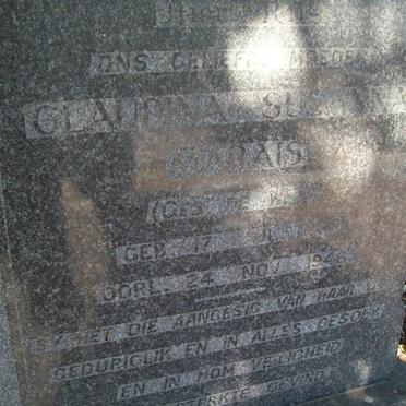 MARAIS Claudina Susanna nee DE WET 1878-1948