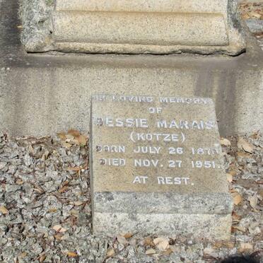 MARAIS Bessie nee KOTZE 1870-1951