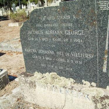 NIEKERK Jacobus Adriaan George, van 1867-1954 &amp; Maria Johanna DE VILLIERS 1864-1931