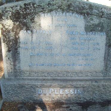 PLESSIS Jan Petrus, du 1859-1939 &amp; Anna Magdalena HANEKOM 1861-1928