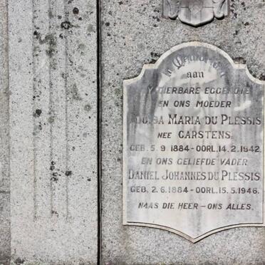 PLESSIS Daniel Johannes, du 1884-1946 &amp; Louisa Maria  CARSTENS 1884-1942