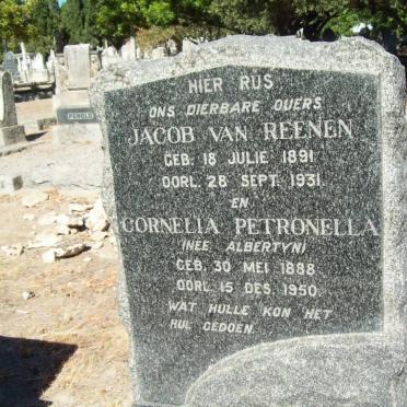 REENEN Jacob, van 1891-1931 &amp; Cornelia Petronella ALBERTYN 1888-1950