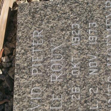 ROUX David Pieter, le 1923-1973