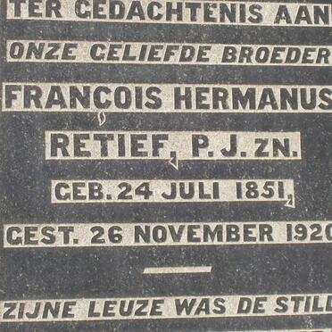 RETIEF Francois Hermanus P.J. 1851-1920