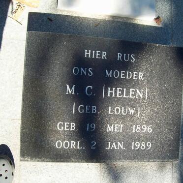 SLABBER M.C. nee LOUW 1896-1989