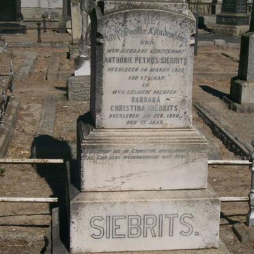 SIEBRITS Anthonie Petrus -1921 &amp; Isabella Johanna PRETORIUS 1852-1946:: SIEBRITS Barbara Christina -1900